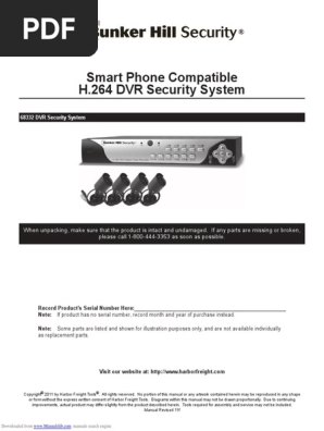 Dvr Bunker Hill Security 68332 Digital Video Recorder Electrical Connector