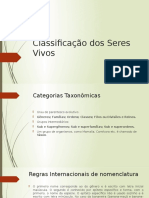 Classificação dos Seres Vivos Taxonomia