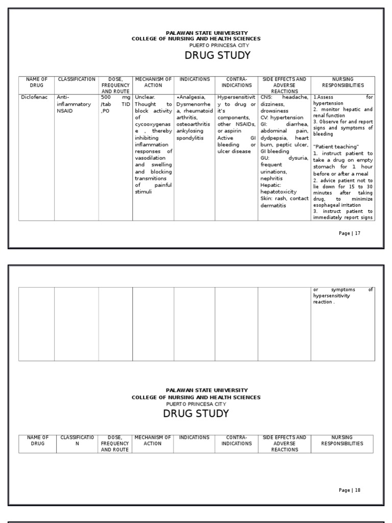 Drug Study Diclofenac Pdf Nonsteroidal Anti Inflammatory Drug Penicillin