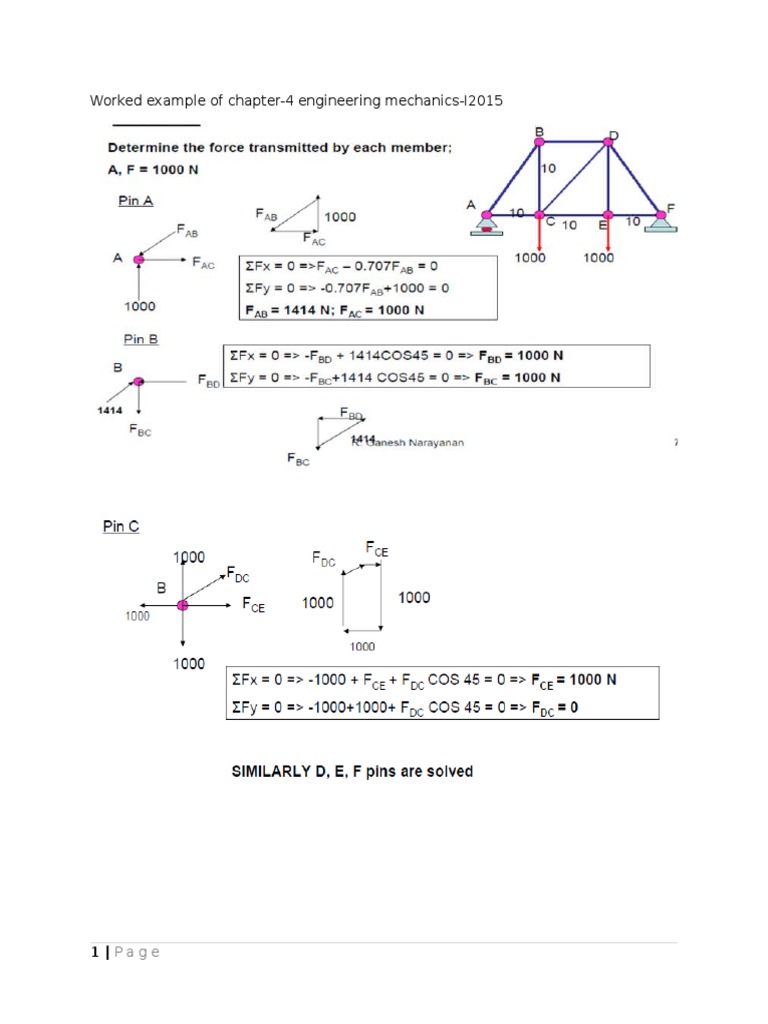 Worked Example of Chapter - 4 Engineering Mechanics-I 2015 | PDF