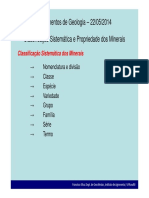 Classificação Sistemática e Propriedade Dos Minerais