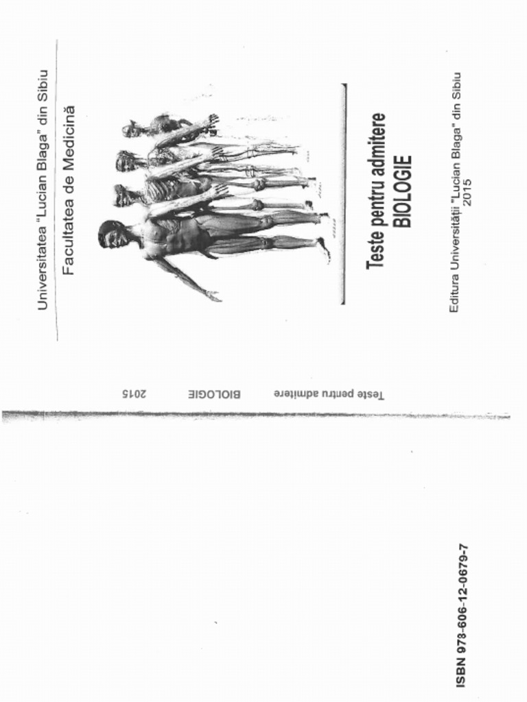 Teste Admitere Medicina Sibiu Biologie