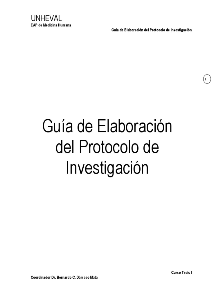 Guia de Elaboracion Del Protocolo de Investigacion 1 | PDF | Hipótesis ...