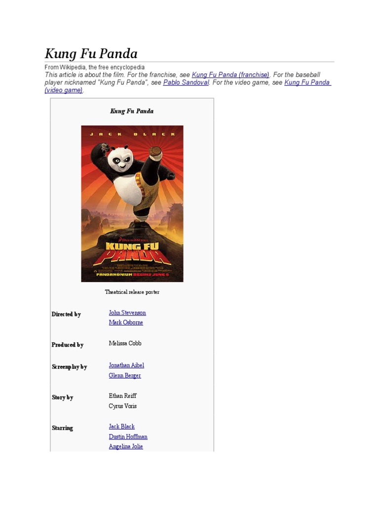 Kung Fu Panda Pdf Cinema Animation