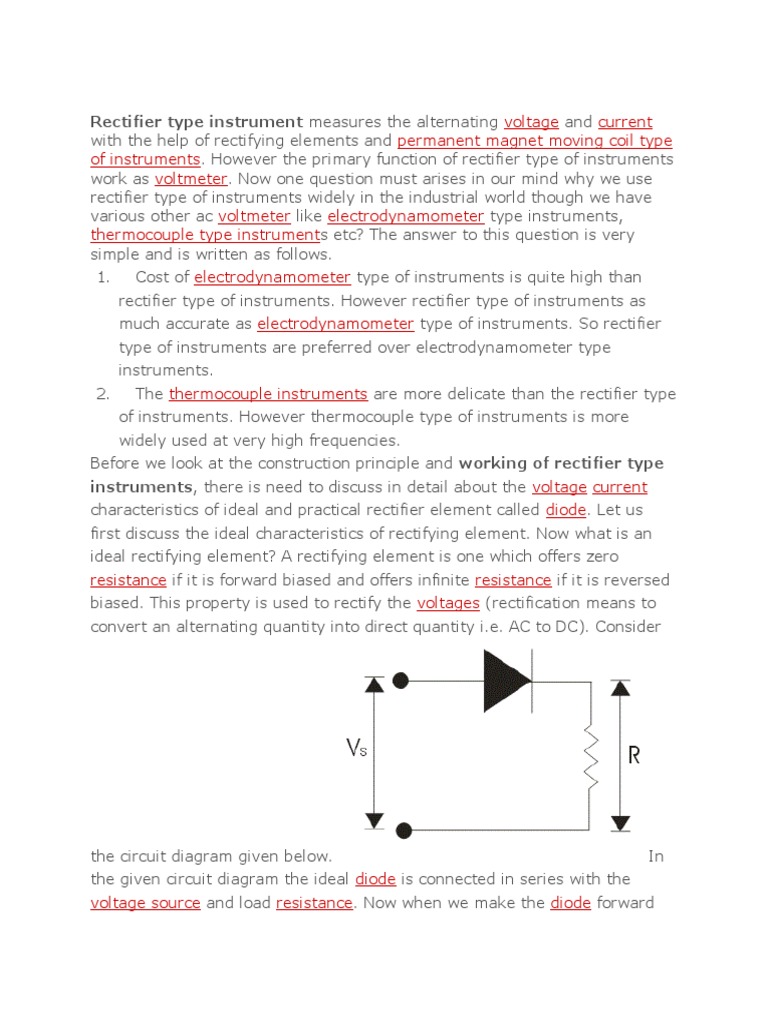 Rectifier Type Instrument PDF Rectifier Diode