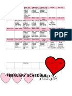 February Schedule - Peter Pan