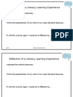 Reflection of A Literacy Learning Experience