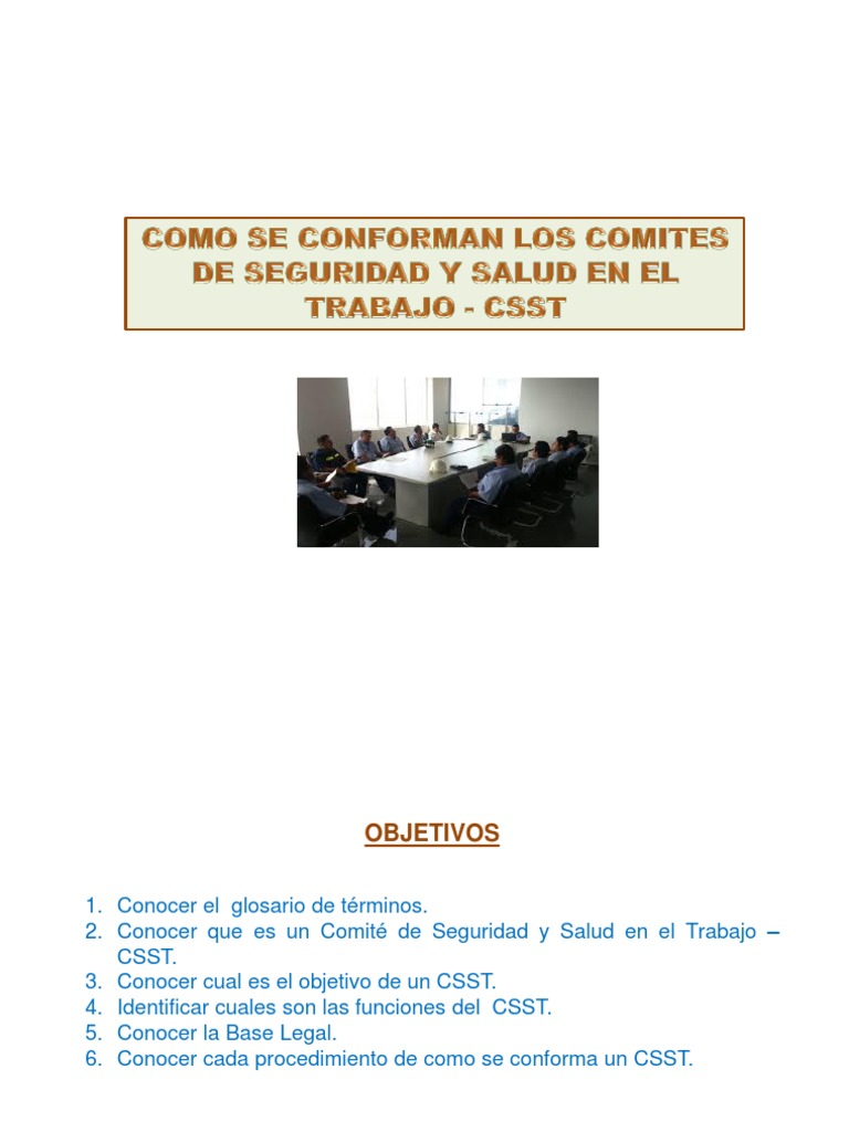 Como Se Conforma Un Comite de Seguridad y Salud en El Trabajo - CSST ...