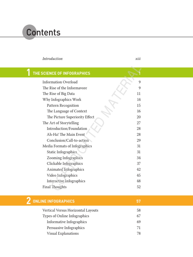 Cool Infographics Table of Contents PDF | PDF | Infographics | Résumé