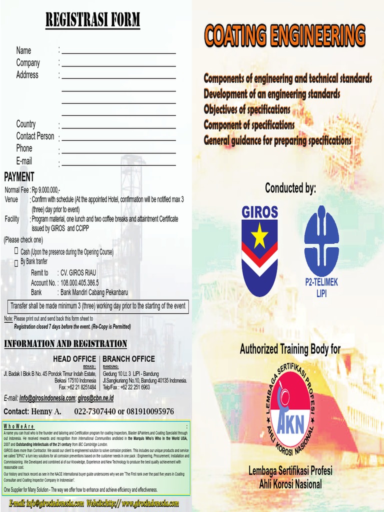 Coating Engineer PDF Specification (Technical Standard) Strategic Management