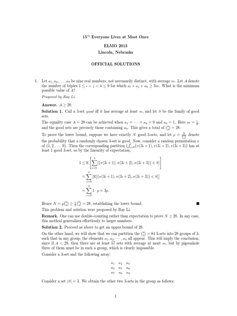 Math Olympiad Problem Solutions | PDF | Geometry | Mathematical Objects