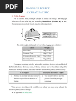 Cathay Pacific Baggage Rules