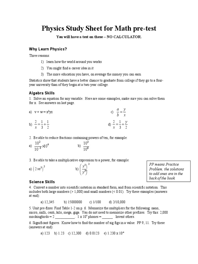 Study Sheet For Math PreTest | PDF | Fraction (Mathematics) | Triangle