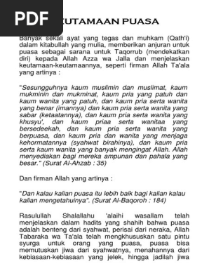 Buku Keutamaan Puasa