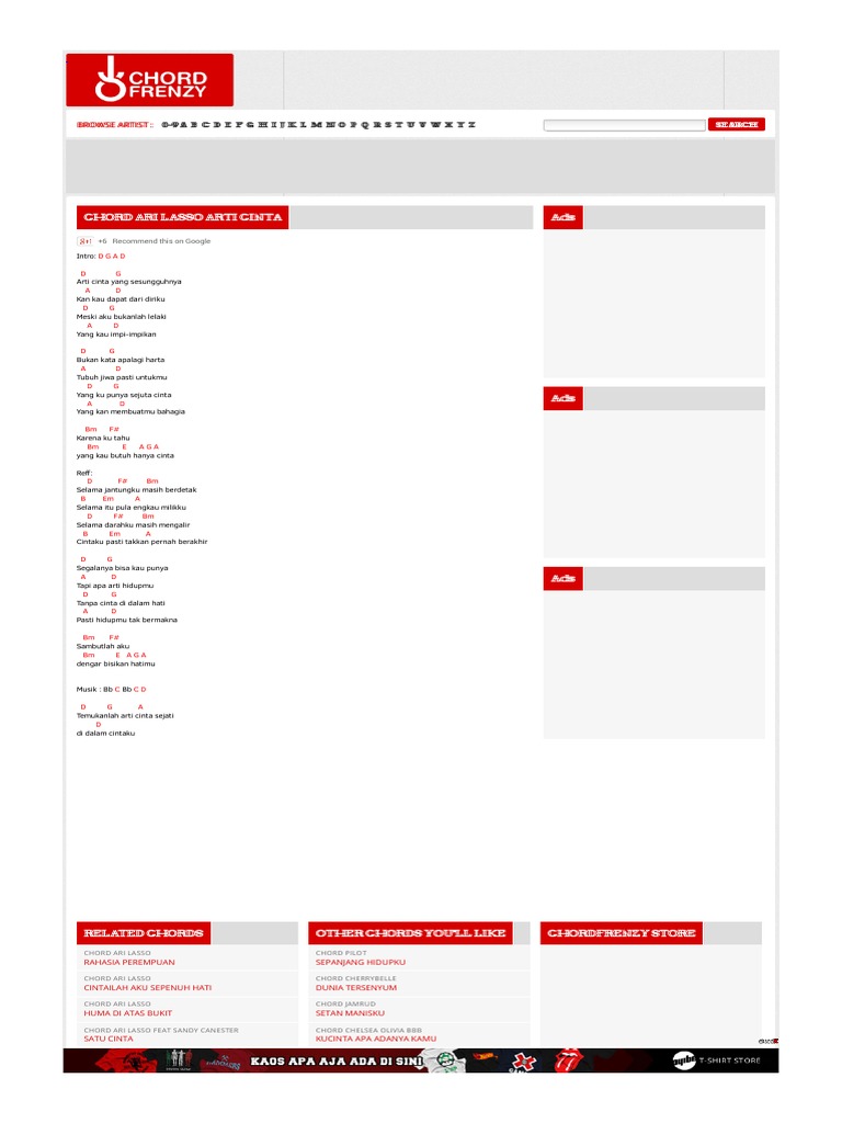 Ari Lasso Arti Cinta Chord 1