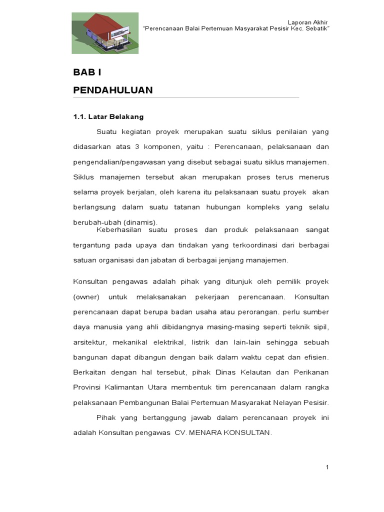 Contoh Laporan Akhir Konsultan Perencana