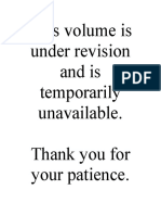 This Volume Is Under Revision and Is Temporarily Unavailable. Thank You For Your Patience