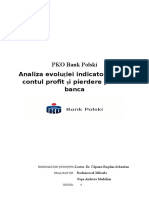 Analiza Evolutiei Indicatorilor Din Contul Profit Si Pierdere Pentru Banca PKO Bank Polski