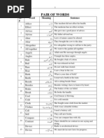 List of Pair of Words  Prophecy  Infection