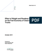 Effect of Weight and Roadway Grade Fuel Efficiency