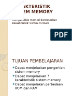 Karakteristik Sistem Memory