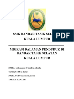 Migrasi Dalaman Penduduk Di Bandar Tasik Selatan