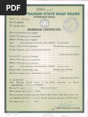 Marriage Certificate