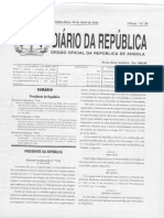 Dec - Pres. #77-16 - Organização e Funcionamento Dos Órgãos Do Governo Da Província de Luanda