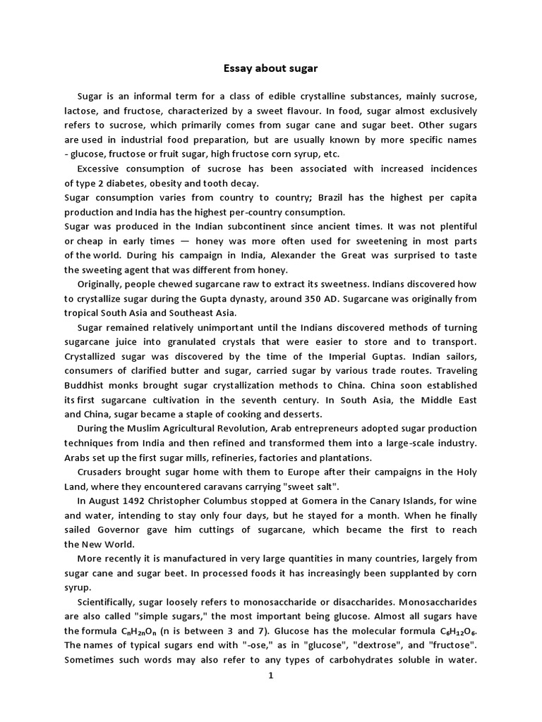 Sugar essay pdf picture