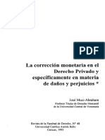 Corrección Monetaria en El Derecho Privado