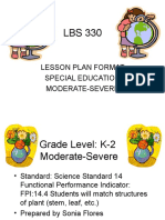 Lesson Plan Format Special Education Moderate-Severe