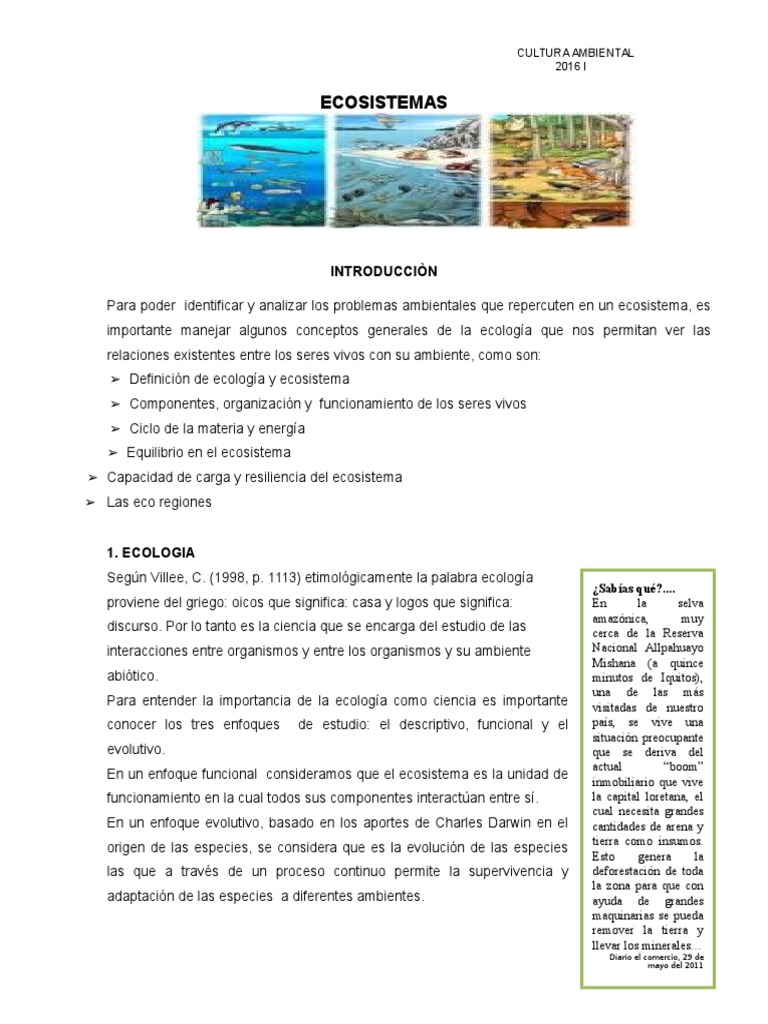Separata 2 Ecosistema | PDF | Ecosistema | Ecología
