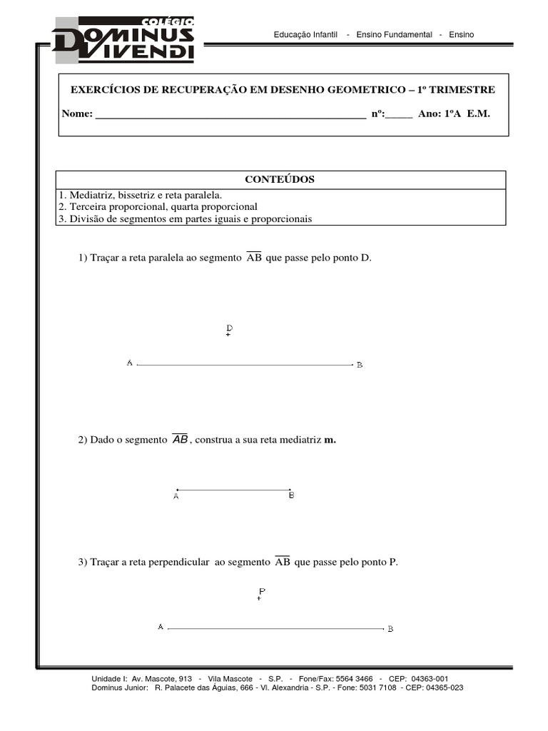 Trabalho de Desenho Geometrico | PDF | Geometria | Geometria Elementar