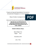 MEJORA DE LOS PROCESOS DE ASESORÍA PERSONALIZADA EN LOS ACOMPAÑANTES PEDAGÓGICOS DE LA UGEL SANDIA. ROQUE, Willean (2015)