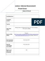 IB Internal Assessment Economics SL: International Economics