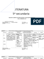 Planificación Literatura 5º de Sec.