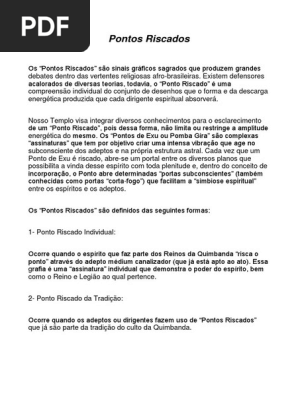 Featured image of post Pontos Riscados Na Umbanda E Seus Significados Pdf S o parte integrante da chamada lei de pemba e fazem no terceiro cap tulo falamos sobre a estrutura do ponto riscado recorte que fizemos na magia dos pontos riscados na umbanda esot rica