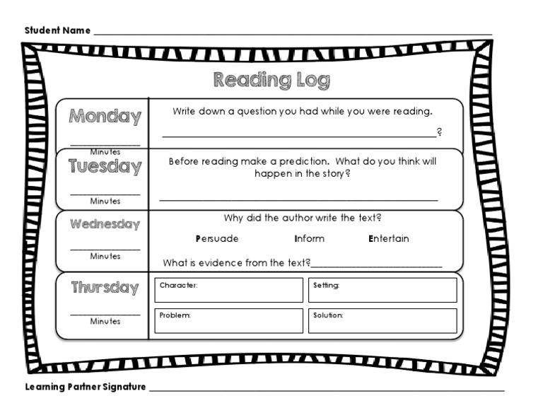 Reading Log Copy 6 | PDF | Career & Growth | Games & Activities