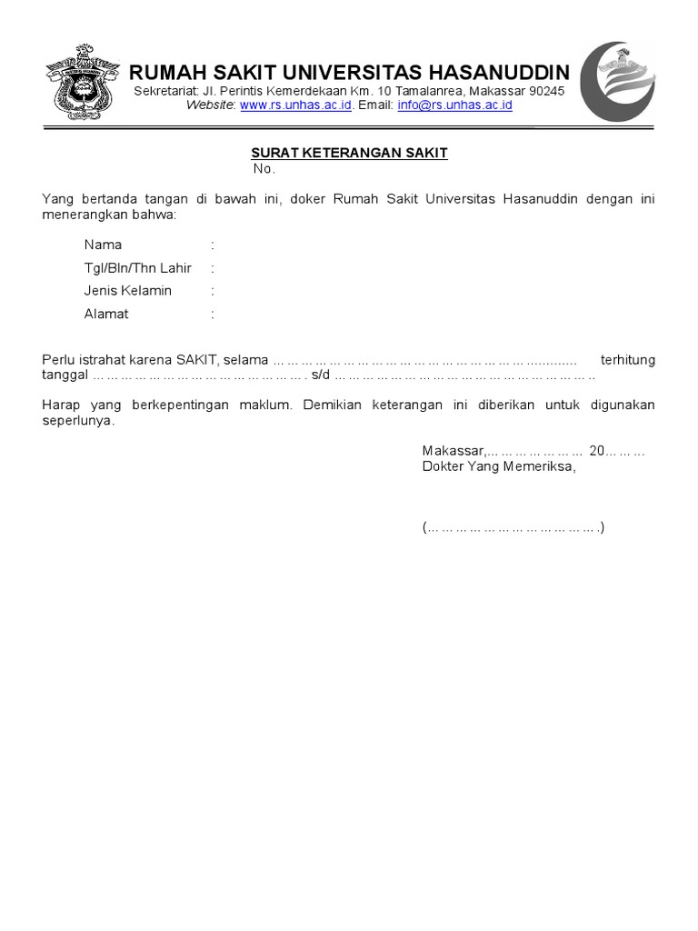 Contoh Surat Keterangan Sakit Dari Dokter Makassar Contoh Surat Penting 2020