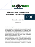 Allende, Salvador - Discurso Ante La Asamblea General de La Onu, Dic 72