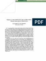 Valorar (O Cómo Hablar de Lo Que Se Debe Callar) - Nuevas Bases para El Emotivismo (Georg H. Von Wright)