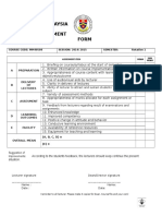 Universiti Malaysia Sabah Course Assesment Form: Ref. No