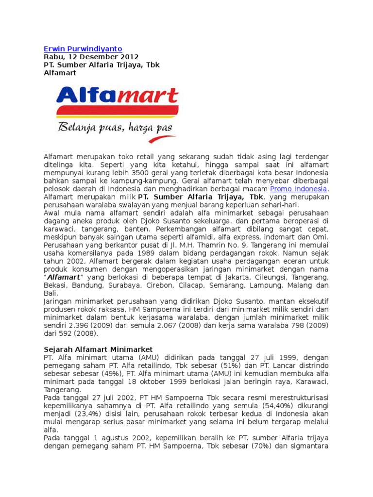 Sop Alfamart Pdf