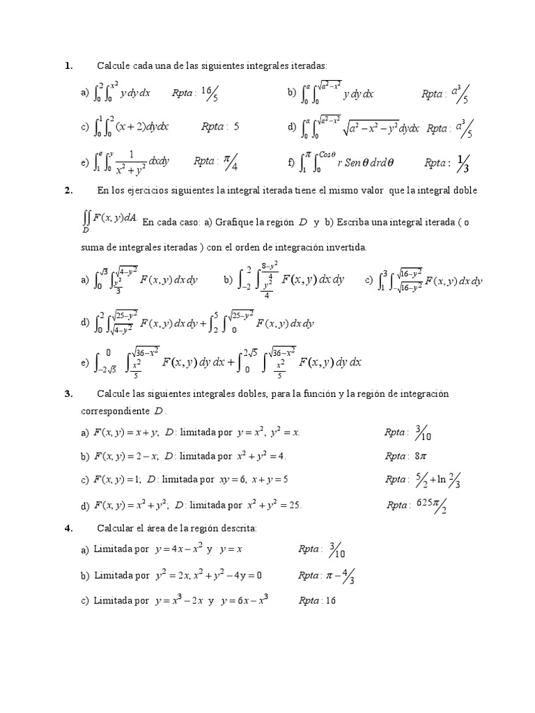 Cálculo de Integrales Dobles | PDF
