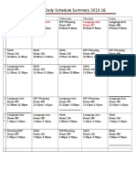 Ms. E.'s Daily Schedule Summary 2015-16: Language Arts Room 207 Language Arts Room 207