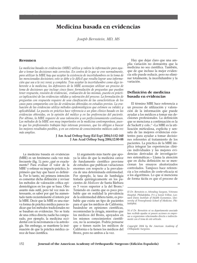 Medicina Basada en Evidencia PDF | PDF | Evidencia basada en medicina ...
