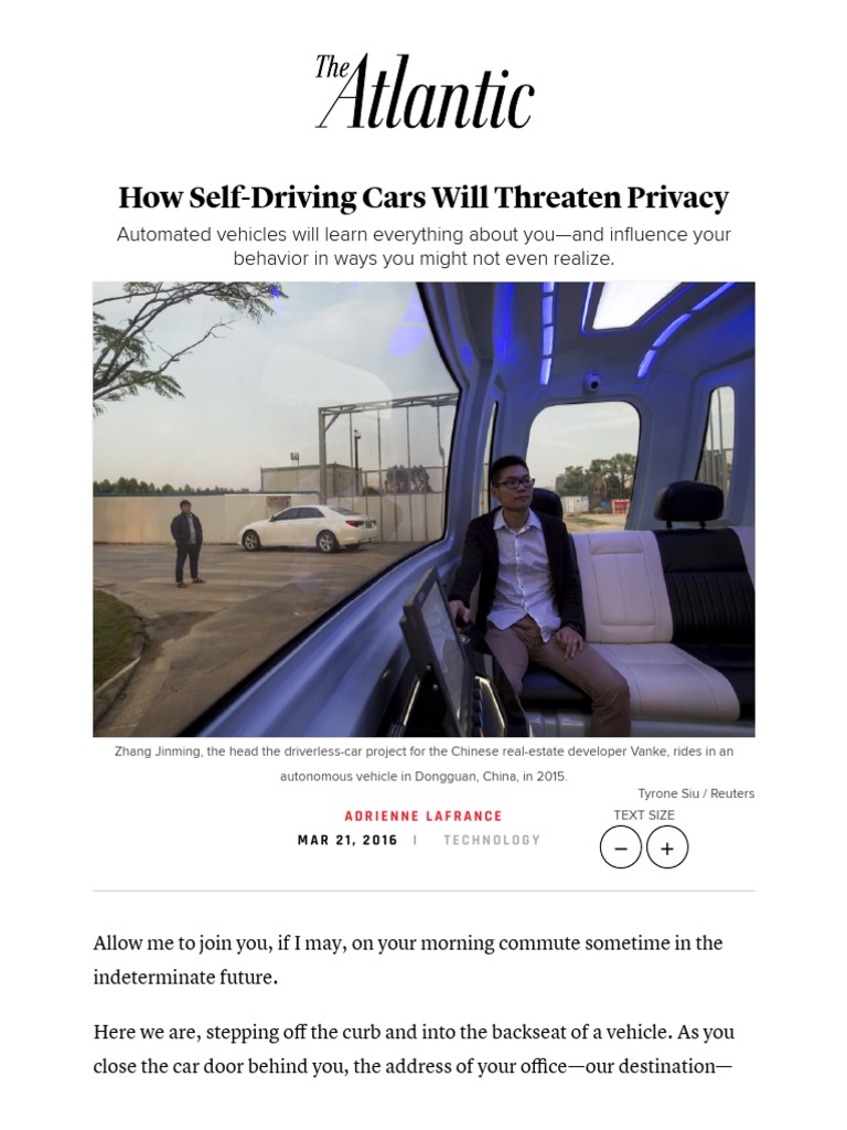 Self-Driving Cars and Privacy Risks | PDF | Privacy | Car