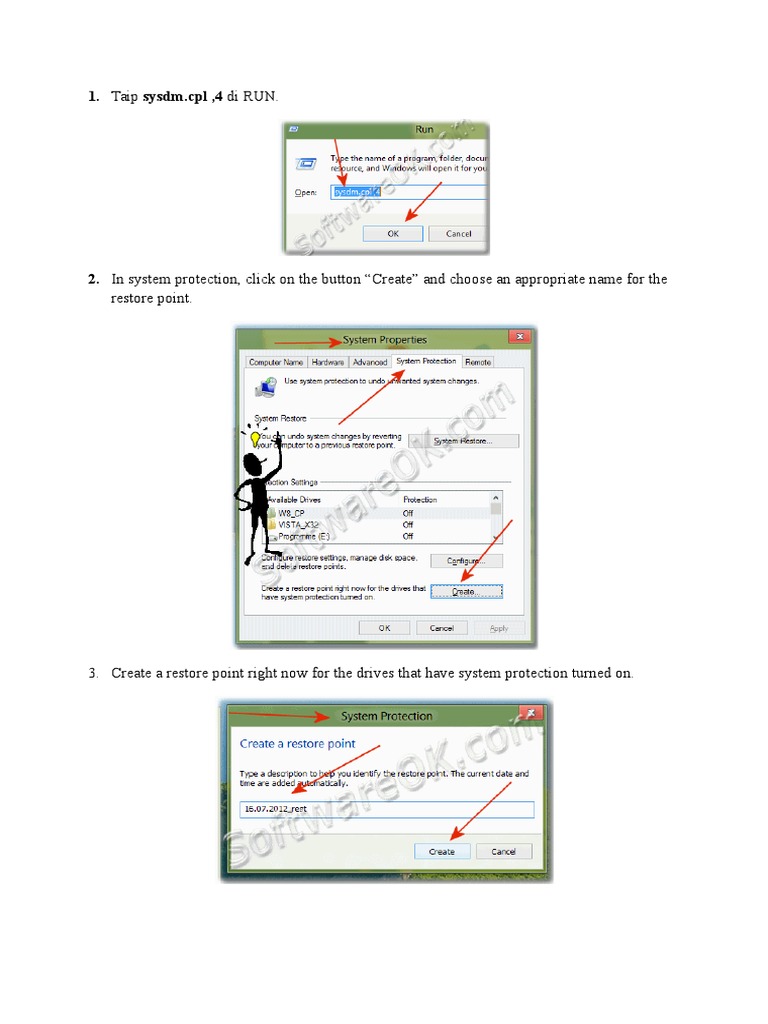 Create Windows Restore Point Guide | PDF | Games & Activities | Computers