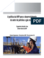 A política da ANP para o desenvolvimento da indústria de petróleo nacional 