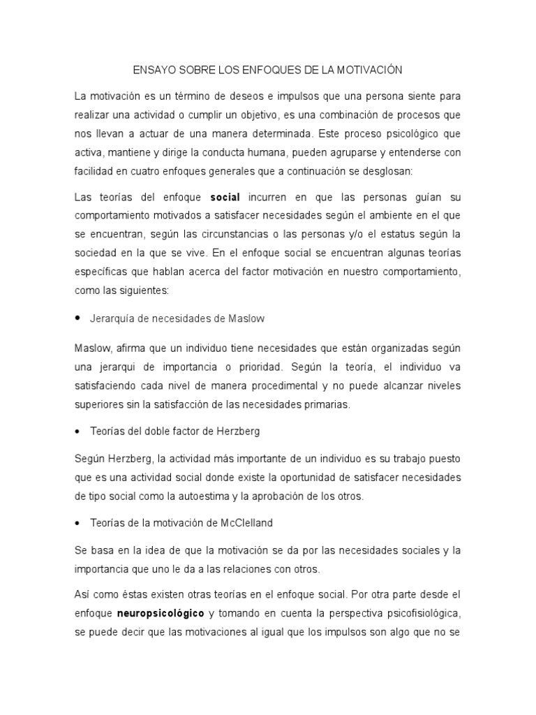 Enfoques de la Motivación Humana | PDF | Motivación | Motivacional